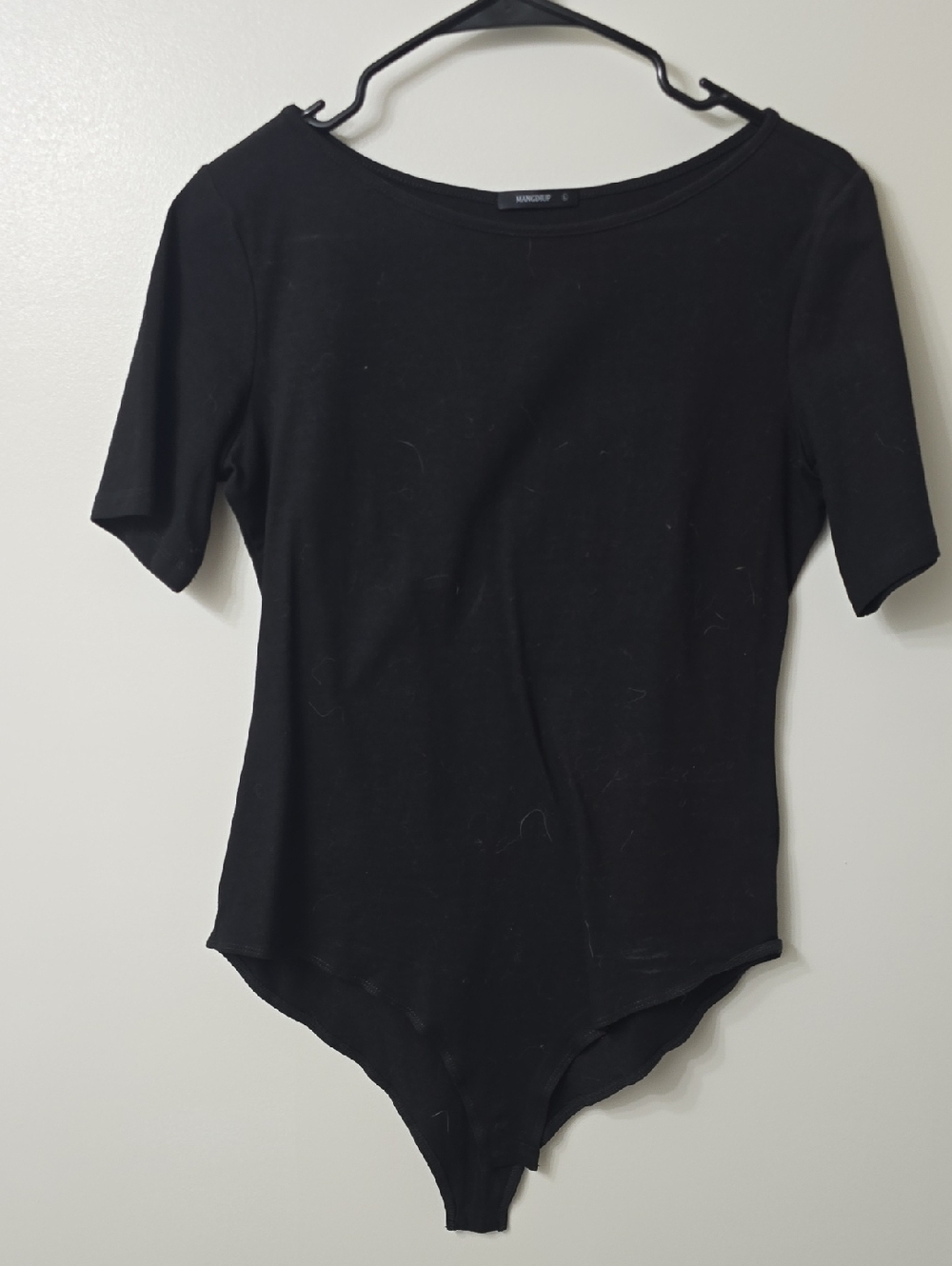 WANDERER Black Short-Sleeve Scoop Neck Bodysuit